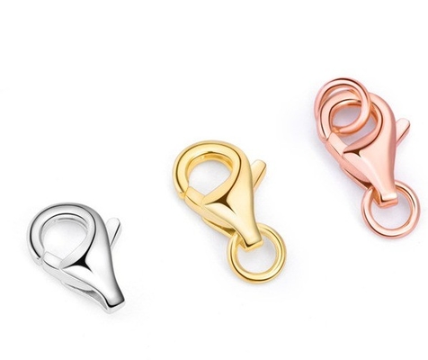 OEM ODM 18K Gold Lobster Clamps fait à la main 925 Sterling Silver Lobster Clamps