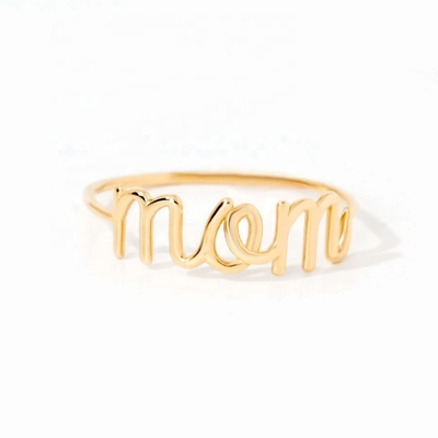 Anneau de rangement en or 18K en acier inoxydable MOM Pour les femmes bijoux fins