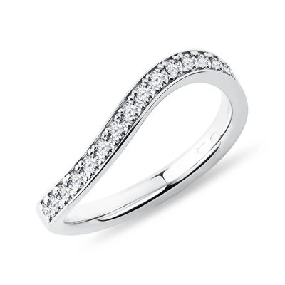 925 Sterling Silver White Gold Diamond CZ Wave Ring pour les dames bijoux de qualité OEM/ODM