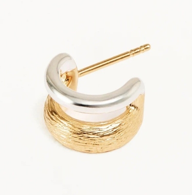 18K or et blanc or boucles d'oreilles boucliers pour femmes