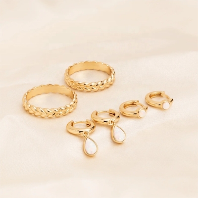 Classic Dangle Opal Cabochon Hoop Earrings in 925 Sterling Silver for Women 7.5mm