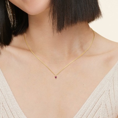 Collier classique en argent sterling 925 en forme de cœur en émeraude