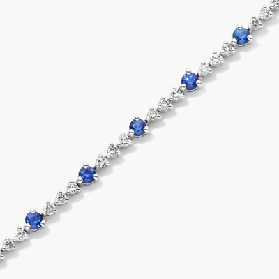 Bracelet de tennis en rubis de zircon blanc de 3 mm en coupe ronde Bracelet de tennis en argent sterling