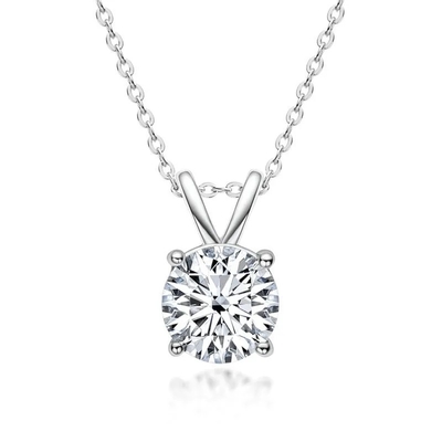 Collier en argent sterling 925 pour filles 18K or jaune découpé en solitaire cadeau en pierre