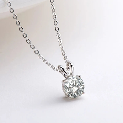 Collier en argent sterling 925 pour filles 18K or jaune découpé en solitaire cadeau en pierre