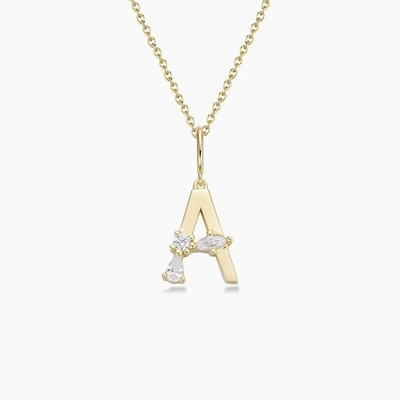 Pendices à lettres en argent CZ 925 en argent sterling en 18K plaqué en or pour bijoux de mode