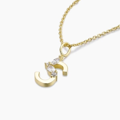 Pendices à lettres en argent CZ 925 en argent sterling en 18K plaqué en or pour bijoux de mode
