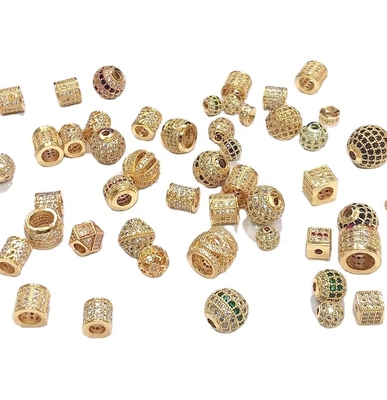 Perles spatiales Zircon cube pour bijoux en laiton fin