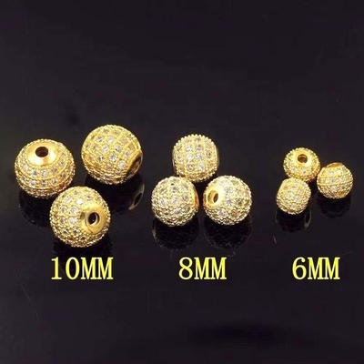 Perles spatiales Zircon cube pour bijoux en laiton fin