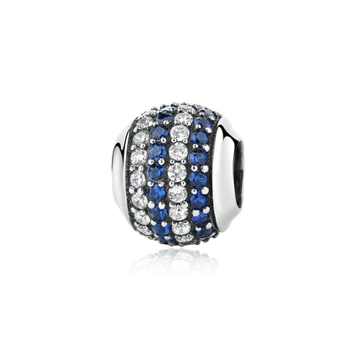Mode Blanc et Bleu CZ 925 Argent Sterling Jeux de fabrication d'accessoires