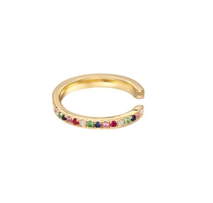 Jeux de pavé arc-en-ciel classique pour femmes Cube Zircon 925 Sterling Ornelier en argent