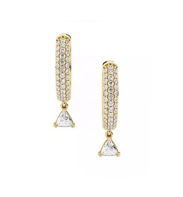 Appraisal par un tiers Boucle d'oreille diamantée en argent sterling 925 avec plaque dorée rose et 50 paires MOQ