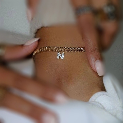 Personnalisé 18K plaqué en or de la mode de laiton cubain chaîne de lien de bracelet de tennis pour femmes