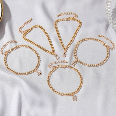 Personnalisé 18K plaqué en or de la mode de laiton cubain chaîne de lien de bracelet de tennis pour femmes