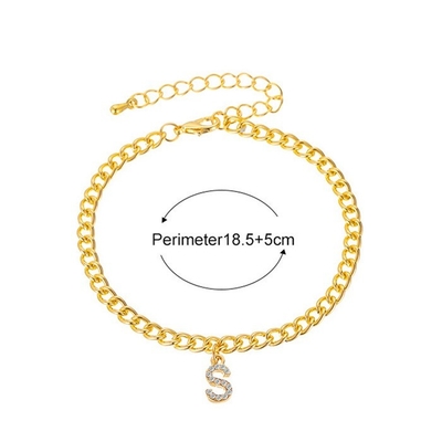 Personnalisé 18K plaqué en or de la mode de laiton cubain chaîne de lien de bracelet de tennis pour femmes