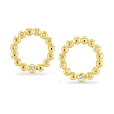 Boucles d'oreilles à clous solitaires pour femmes en argent sterling 925, sertissage à lunette de forme ronde, avec options de taille personnalisées