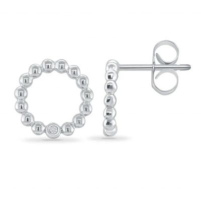 Boucles d'oreilles à clous solitaires pour femmes en argent sterling 925, sertissage à lunette de forme ronde, avec options de taille personnalisées
