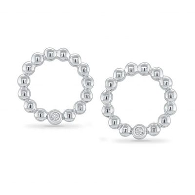 Boucles d'oreilles à clous solitaires pour femmes en argent sterling 925, sertissage à lunette de forme ronde, avec options de taille personnalisées