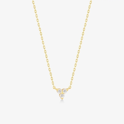 Pendant en or de 18 carats en zircon, en argent, en trio, en diamant, en cube, en collier en zircon.