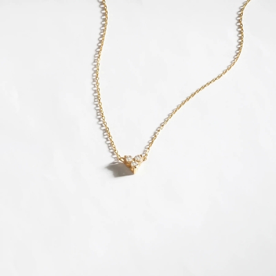 Pendant en or de 18 carats en zircon, en argent, en trio, en diamant, en cube, en collier en zircon.
