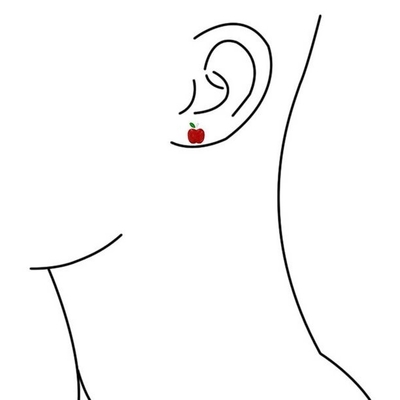 De délicieuses boucles d'oreilles en rouge et vert en émail pour les petites filles en argent sterling 925
