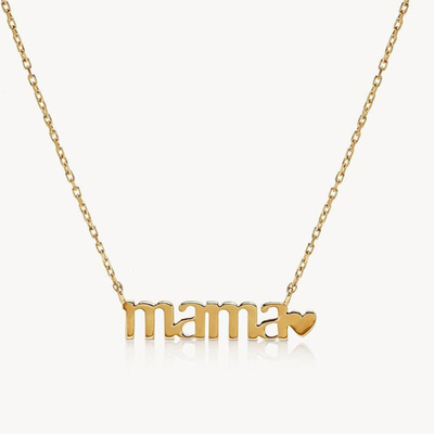 Collier plaqué en or MAMA Collier de cœur pour la fête des dames