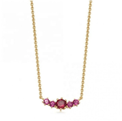 Collier de pierre précieuse en or 925 argent sterling rubis avec chaîne de câbles