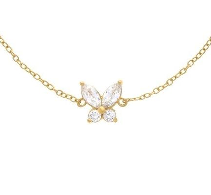 Bracelet de charme papillon plaqué en or 14K en argent sterling 925 avec 50 pièces MOQ