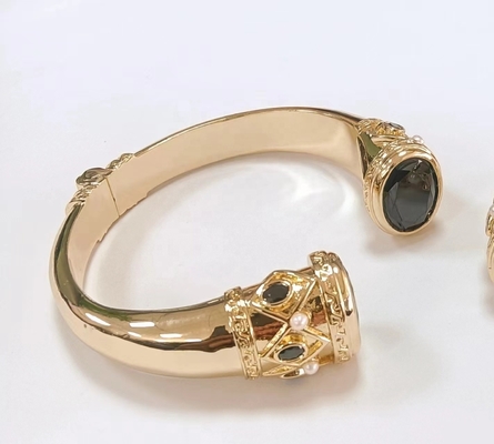 Type religieux Autres bijoux en argent pierres de granit Brass Bracelet Bracelet Manche de placage