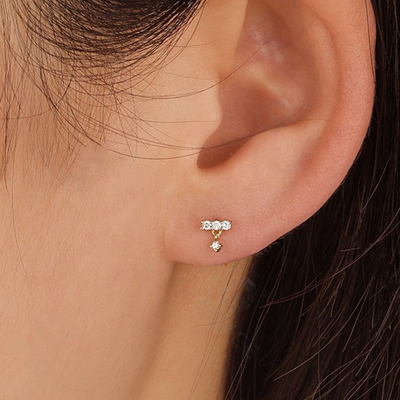 Des boucles d'oreilles miniatures pour femmes en argent 925 personnalisées