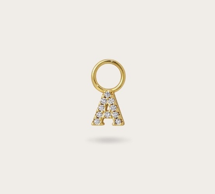 Logo 925 et personnalisé Mini 18K Or Initial Charm 925 Sterling Silver Pendentif personnel