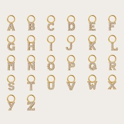 Logo 925 et personnalisé Mini 18K Or Initial Charm 925 Sterling Silver Pendentif personnel