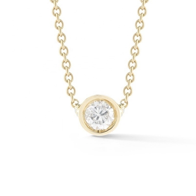 Collier en diamant CZ en 925 Sterling Silver Solitaire en 7 mm/10 mm/15 mm, taille en pierre