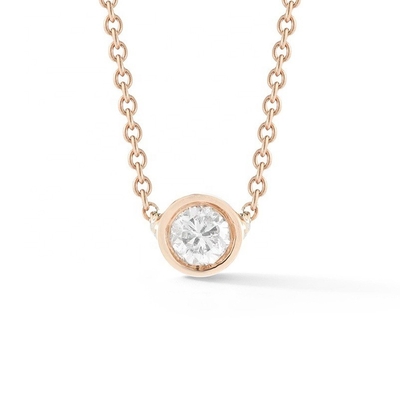 Collier en diamant CZ en 925 Sterling Silver Solitaire en 7 mm/10 mm/15 mm, taille en pierre