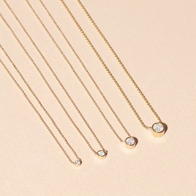Collier en diamant CZ en 925 Sterling Silver Solitaire en 7 mm/10 mm/15 mm, taille en pierre
