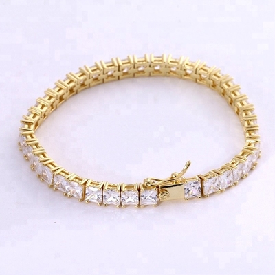 Unisexe, fait à la main, en or 18K, en hip hop, en glace, en coupe carrée, en diamant, en argent sterling.