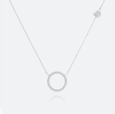 Collier en or plaqué S925 Cercle en argent Collier CZ Collier pour femmes 925 Sterling Silver