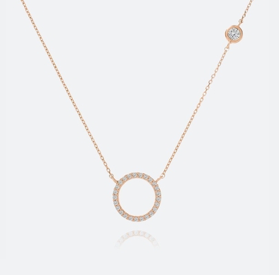 Collier en or plaqué S925 Cercle en argent Collier CZ Collier pour femmes 925 Sterling Silver