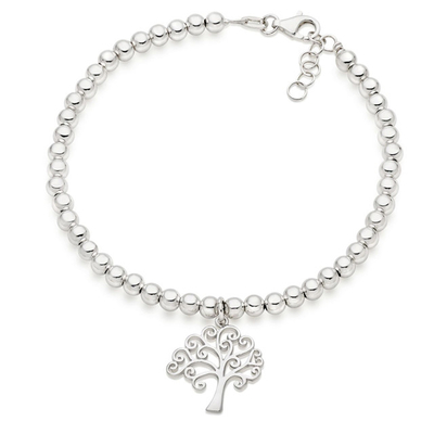 Bracelet en forme de cœur et d'arbre en forme de charme à perles 925 argent sterling pour bracelets pour femmes