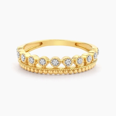 925 Sterling Silver Style CLASSIC Vente en gros d'une bague pour femme empilable avec des perles plaquées en or