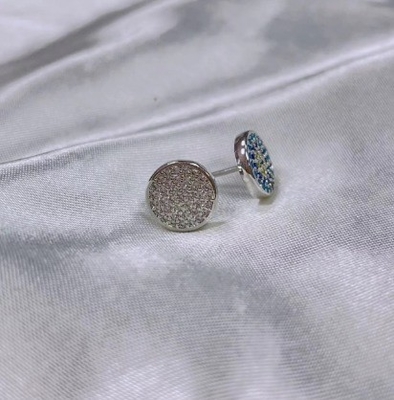 Cercle ZIRCON 18K plaqué en or artisanal Micron Pave CZ Eye Turkiye Design Stud Boucle d'oreille 925 Sterling Silver