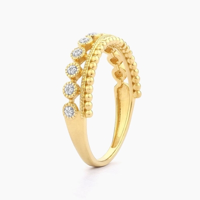 925 Sterling Silver Style CLASSIC Vente en gros d'une bague pour femme empilable avec des perles plaquées en or