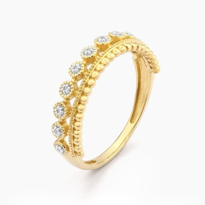 925 Sterling Silver Style CLASSIC Vente en gros d'une bague pour femme empilable avec des perles plaquées en or
