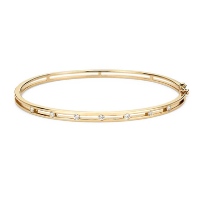 Bracelet en argent de la station diamantée 58mm 14k bracelets plaqués en or