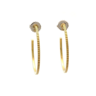 Des boucles d'oreilles en or 18K contemporaines en argent sterling 925 avec le logo du client 30*30mm