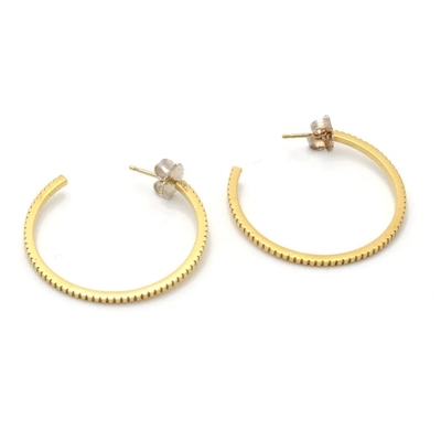 Des boucles d'oreilles en or 18K contemporaines en argent sterling 925 avec le logo du client 30*30mm