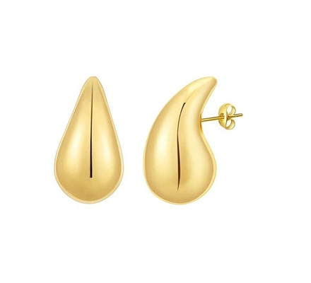 Logo personnalisé 18K plaqué en or Teardrop Hollow Stud Boucle d'oreille pour les filles Jeu de fête