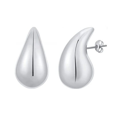 Logo personnalisé 18K plaqué en or Teardrop Hollow Stud Boucle d'oreille pour les filles Jeu de fête