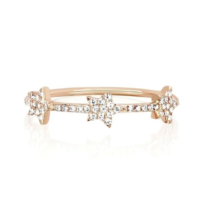 18K plaqué en or Argent CZ Anneaux de déclaration d'étoile pour femmes Micro Pave Setting Certifié