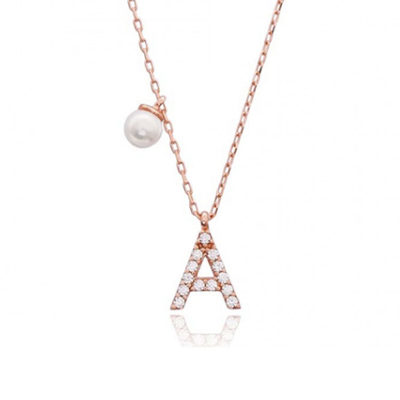 Une lettre en argent 925 exempt de nickel Un collier de charme en diamant